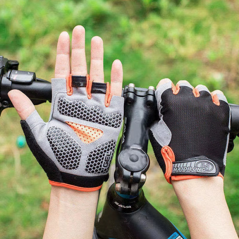 Men Cycling Bicycle Gloves Half Finger Gym Gloves Women Mitten Breathable Anti-Slip Glove Fitness Sport Training Gloves