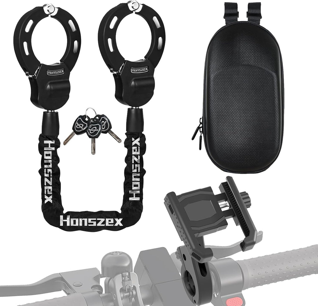 Antivol Trotinette Electrique 36.22 pouces avec Sac Étanche et Support Téléphone - Sécurité Maximale et Praticité