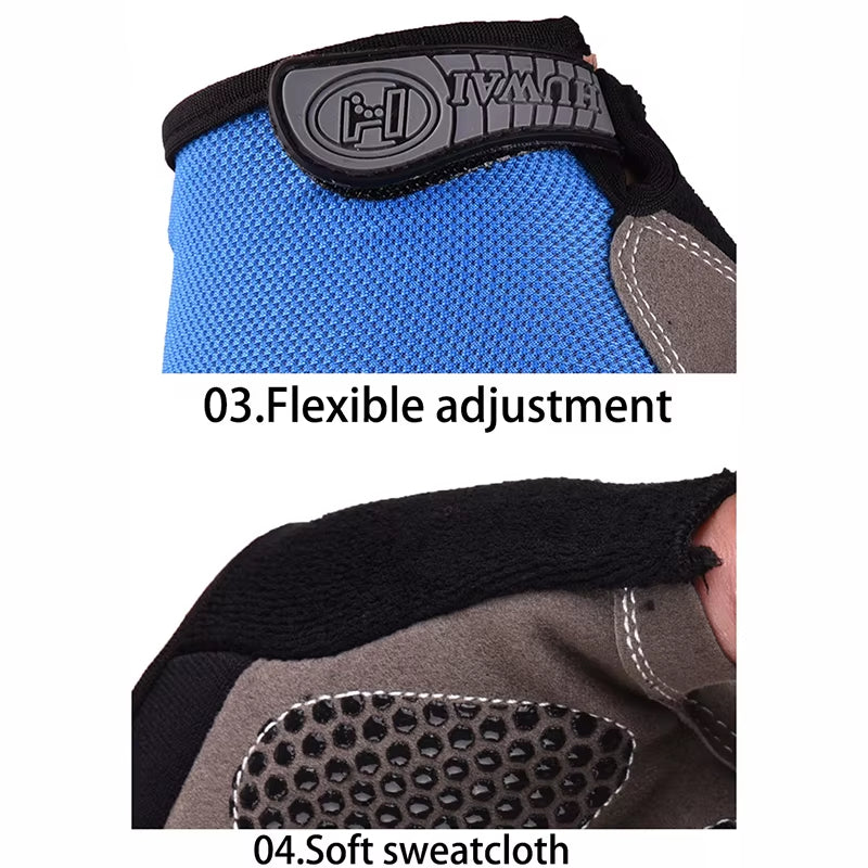 Men Cycling Bicycle Gloves Half Finger Gym Gloves Women Mitten Breathable Anti-Slip Glove Fitness Sport Training Gloves