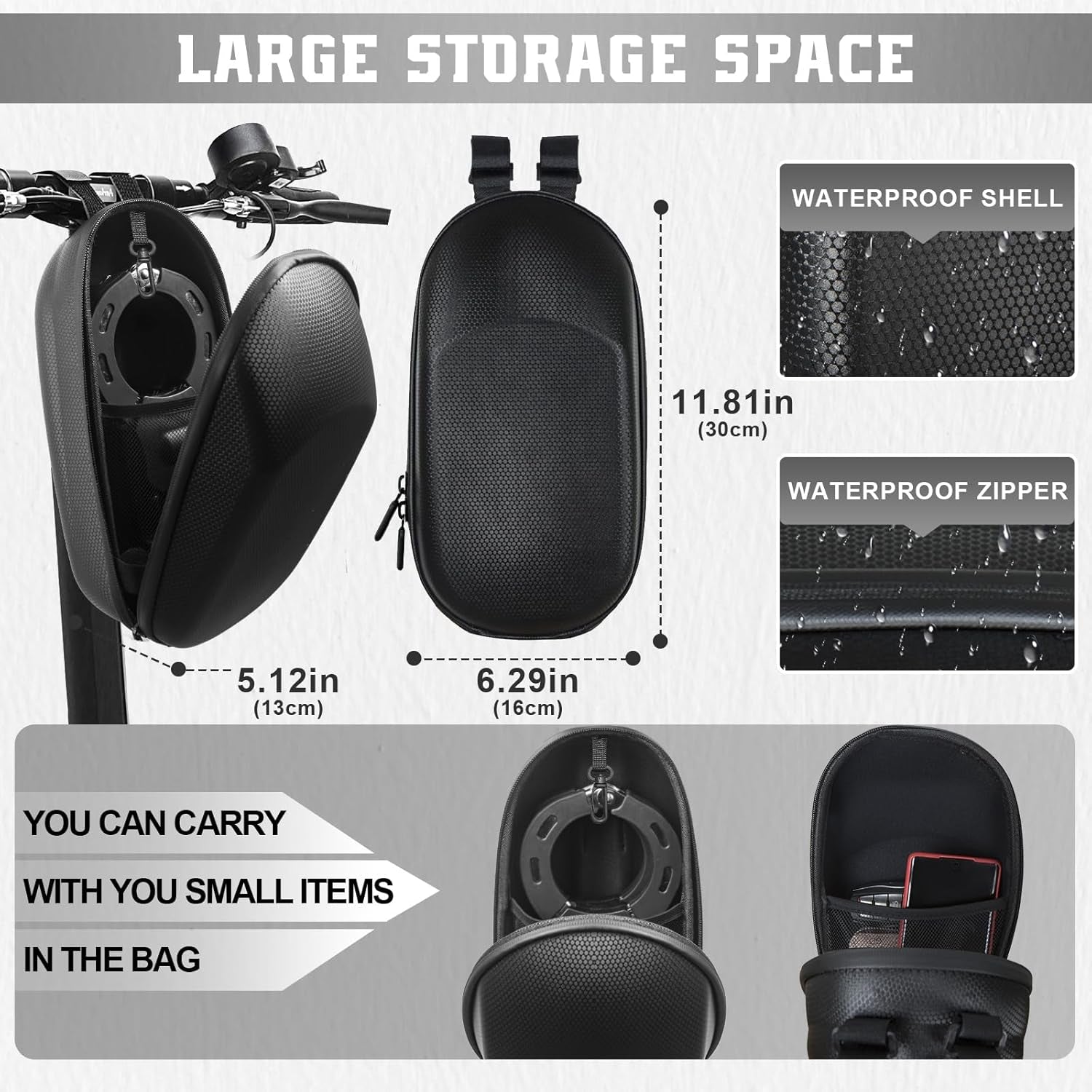 Antivol Trotinette Electrique 36.22 pouces avec Sac Étanche et Support Téléphone - Sécurité Maximale et Praticité